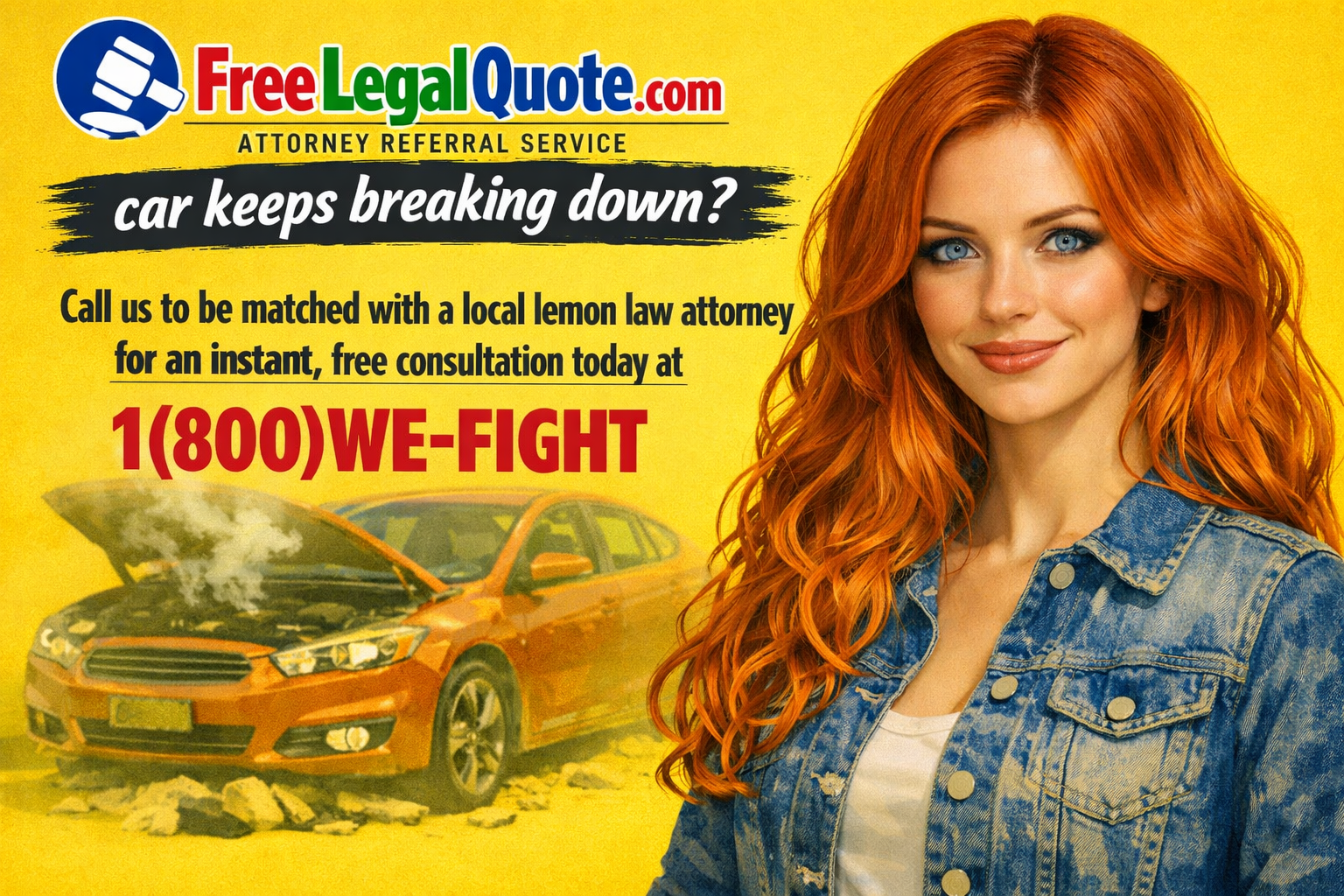 Car keeps breaking down? Call 1(800) WE-FIGHT — FreeLegalQuote.com